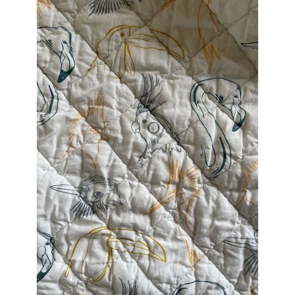 Goodall Institute x Crate&Kids Changing Pad Cover Sheet Birds Print Tropical Whi - Picture 3 of 6